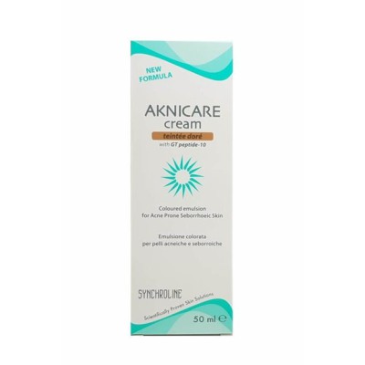 SYNCHROLINE Aknicare Cream Σμηγματορρυθμιστική Κρέμα Προσώπου με Χρώμα Απόχρωση Dore 50ml 