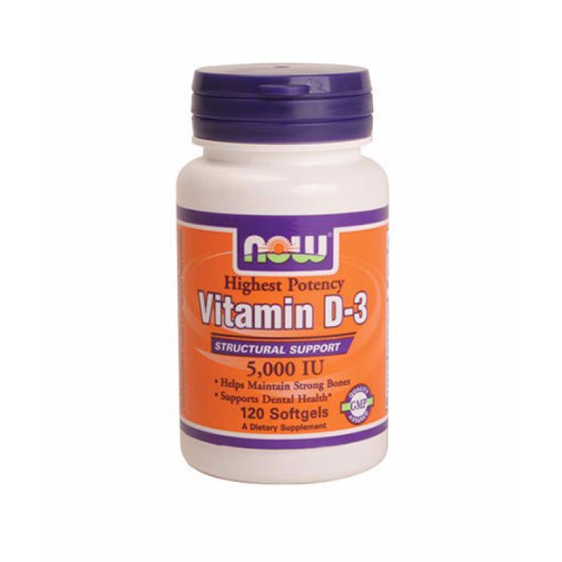 NOW FOODS Vitamin D-3 5000 IU 120 Soft Gels