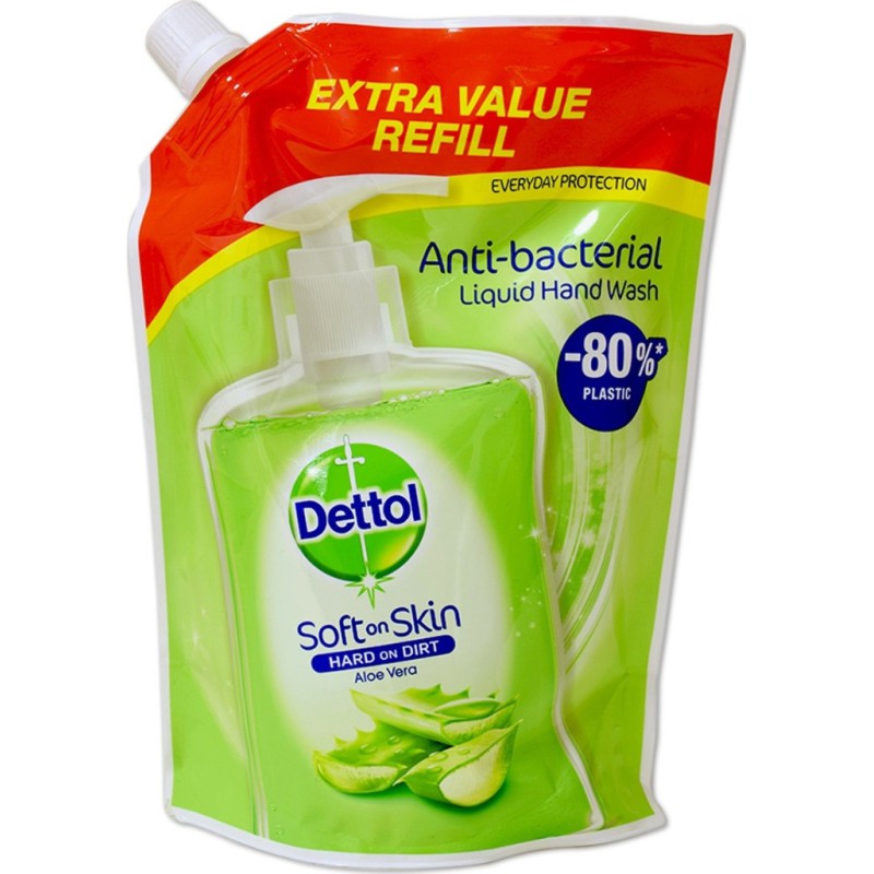 DETTOL Soft On Skin Hard On Dirt Anti-Bacterial Liquid Hand Wash Refill Aloe Vera Ανταλλακτικό Αντιβακτηριδιακό Υγρό Κρεμοσάπουνο 500ml