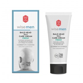 VICAN Wise Men Bald Head 3 in 1 Care Cream Fresh Αντηλιακή , Καταπραυντική και Προστατευτική Κρέμα για το Δέρμα της Κεφαλής SPF20 100ml