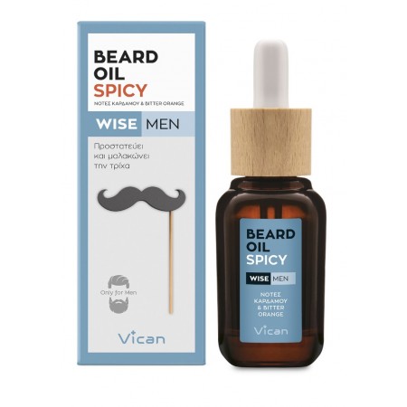 VICAN Wise Men Beard Oil Spicy Λάδι Περιποίησης για τα Γένια 30ml