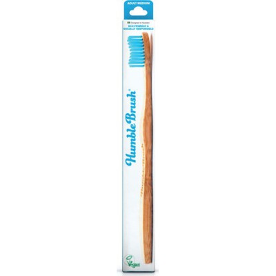 THE HUMBLE CO. Adult Medium Toothbrush Οδοντόβουρτσα απο Μπαμπού με Μέτρια Τρίχα Χρώμα Μπλέ 1τμχ 