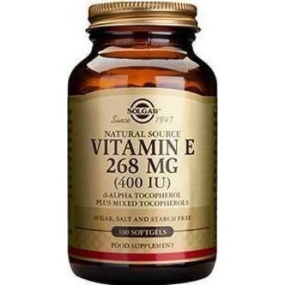 SOLGAR Vitamin E 268mg Natural 400IU 100 Μαλακές Κάψουλες