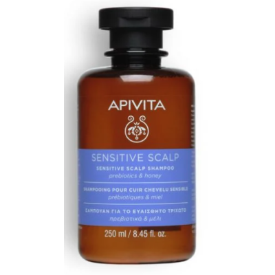 APIVITA Sensitive Scalp Shampoo Σαμπουάν για Ευαίσθητο Τριχωτό με Πρεβιοτικά & Μέλι 250ml