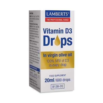 LAMBERTS Vitamin D3 Drops 200IU Συμπλήρωμα Διατροφής με Βιταμίνη D3 σε Υγρή Μορφή 20ml/600 Σταγόνες