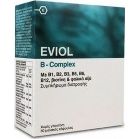 EVIOL B Complex Συμπλήρωμα Διατροφής με Σύμπλεγμα Βιταμινών B 60 Μαλακές Κάψουλες
