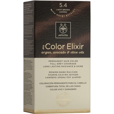APIVITA My Color Elixir Μόνιμη Βαφή Μαλλιών με 3 Πολύτιμα Έλαια Argan , Αβοκάντο & Ελιάς Απόχρωση Καστανό Ανοιχτό Χάλκινο 5.4