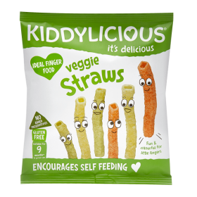 KIDDYLICIOUS Veggie Straws Καλαμάκια Λαχανικών 9m+ 12g