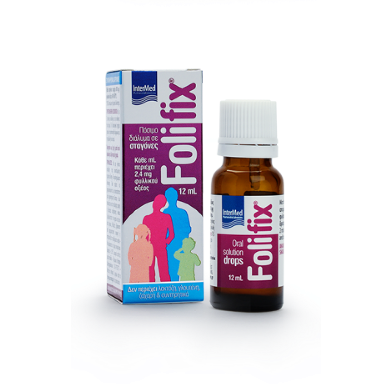 INTERMED Folifix Πόσιμο Διάλυμα Φυλλικού Οξεός σε Σταγόνες 12ml