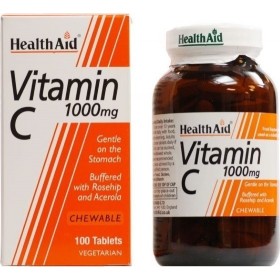 HEALTH AID Vitamin C 1000mg  με Γέυση Πορτοκάλι 100 Μασώμενα δισκία