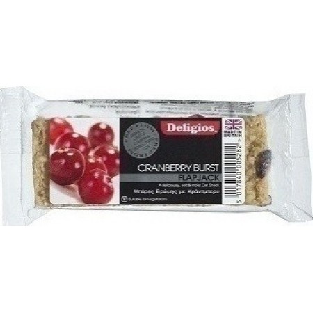 DELIGIOS Flapjack Μπάρα Βρώμης με Cranberry 80gr