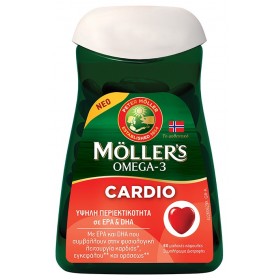 MOLLER'S Omega-3 Cardio Συμπλήρωμα Διατροφής με Ιχθυέλαια και Υψηλή Περιέκτικότητα σε EPA & DHA 60 Μαλακές Καάψουλες