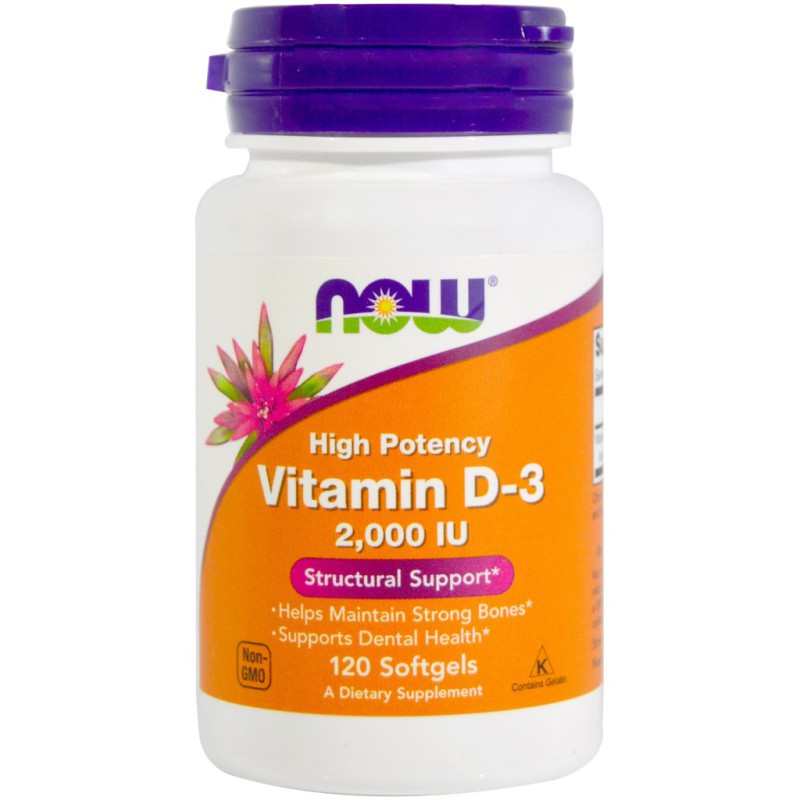 NOW FOODS Vitamin D-3 2000 IU 120 Soft Gels