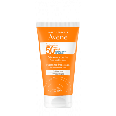 AVENE Sun Creme Αντηλιακή Κρέμα Προσώπου Πλούσιας Υφής Χωρίς Άρωμα SPF50+ 50ml