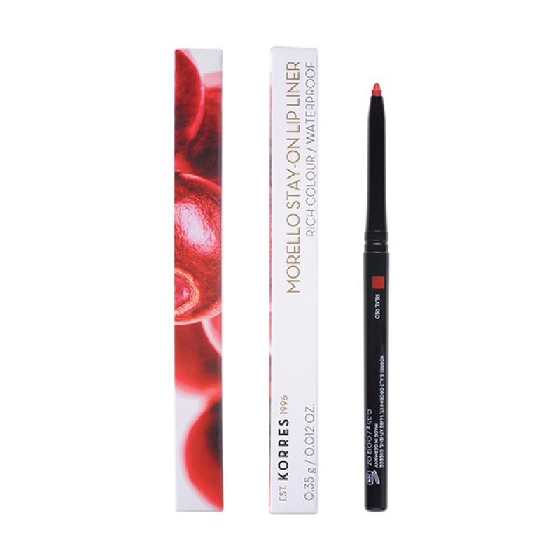 KORRES Morello Stay-On Lip Liner Αδιάβροχο Μηχανικό Μολύβι Χειλιών Απόχρωση 02 Real Red 0.35g