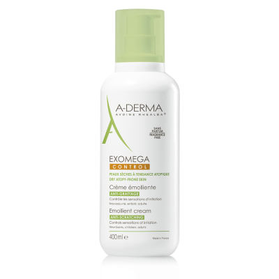 A-DERMA Exomega Control Anti-Scratching Emollient Cream Μαλακτική Κρέμα Προσώπου & Σώματος Ενάντια στον Κνησμό 400ml