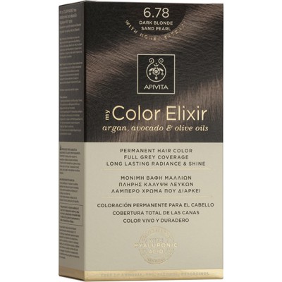 APIVITA My Color Elixir Μόνιμη Βαφή Μαλλιών με 3 Πολύτιμα Έλαια Argan , Αβοκάντο & Ελιάς Απόχρωση Ξανθό Σκούρο Μπεζ Περλέ 6.78