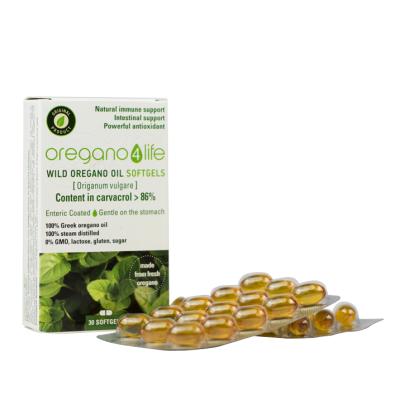 OREGANO 4 LIFE Wild Oregano Oil Συμπλήρωμα Διατροφής με Φρέσκια Ελληνική Ρίγανη 30 Μαλακές Κάψουλες