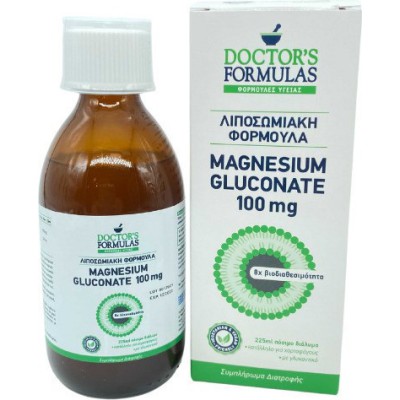 DOCTOR'S FORMULAS Magnesium Gluconate 100mg Συμπλήρωμα Διατροφής Λιποσωμιακή Φόρμουλα 225ml