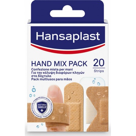 HANSAPLAST Hand Mix Pack Αδιάβροχα Αυτοκόλλητα Επιθέματα για την Κάλυψη Διαφόρων Πληγών στα Δάχτυλα 20 Τεμαχία