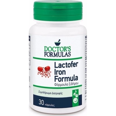 DOCTOR'S FORMULAS Lactofer Iron Formula Συμπλήρωμα Διατροφής με Φόρμουλα Σιδήρου 30 Κάψουλες