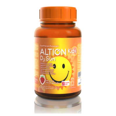 ALTION Kids D3 Sun 200IU Συμπλήρωμα Διατροφής με Βιταμίνη D3 για Παιδιά με Φυσικό Άρωμα Φράουλα 60 Ζελεδάκια ALTION Kids D3 Sun 200IU Συμπλήρωμα Διατροφής με Βιταμίνη D3 για Παιδιά με Φυσικό Άρωμα Φράουλα 60 Ζελεδάκια