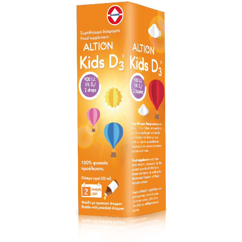 ALTION Kids D3 400IU Συμπλήρωμα Διατροφής με Βιταμίνη D3 για Βρέφη & Παιδιά σε Υγρή Μορφή 20ml
