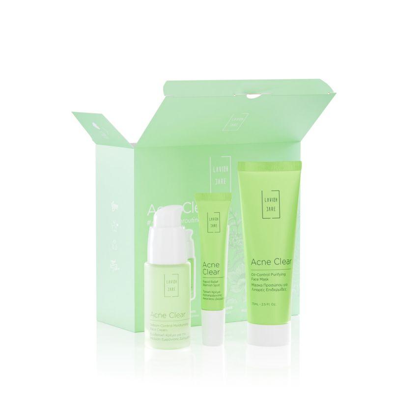 LAVISH CARE Acne Clear Skin Care Essentials Triplet Σετ Τριών Μοναδικών Προϊόντων Περιποίησης Προσώπου 1τμχ