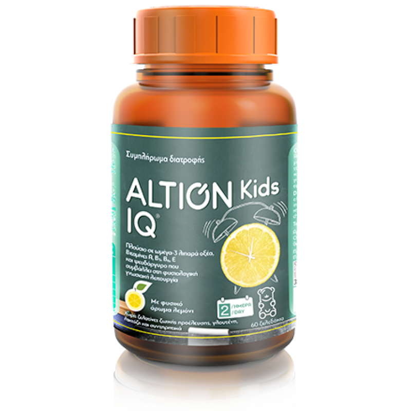 ALTION Kids IQ Συμπλήρωμα Διατροφής για την Καλή Μνήμη των Παιδιών με Γεύση Λεμόνι 60 Μασώμενα Ζελεδάκια