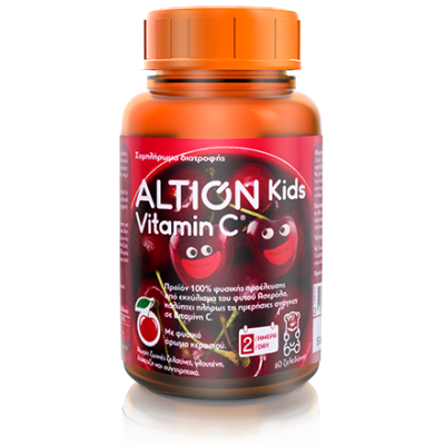 ALTION KIds Vitamin C Συμπλήρωμα Διατροφής με Βιταμίνη C για Παιδιά με Φυσικό Άρωμα Κερασιού 60 Μασώμενα Ζελεδάκια ALTION KIds Vitamin C Συμπλήρωμα Διατροφής με Βιταμίνη C για Παιδιά με Φυσικό Άρωμα Κερασιού 60 Μασώμενα Ζελεδάκια