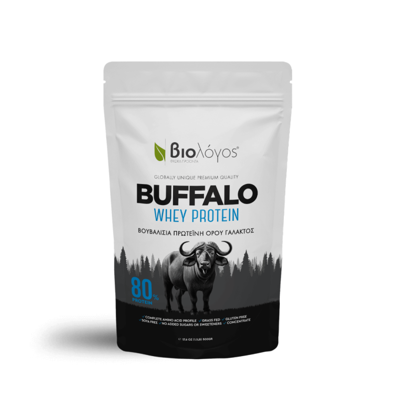 ΒΙΟΛΟΓΟΣ Buffalo Whey Protein Βουβαλίσια Πρωτείνη Ορού Γάλακτος 80% 500g