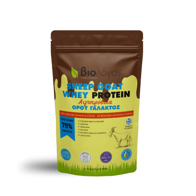 ΒΙΟΛΟΓΟΣ Sheep Goat Whey Protein Αιγοπρόβεια Πρωτείνη Ορού Γάλακτος με Βιολογική Μπανάνα και Κακάο 75% 500g ΒΙΟΛΟΓΟΣ Sheep Goat Whey Protein Αιγοπρόβεια Πρωτείνη Ορού Γάλακτος με Βιολογική Μπανάνα και Κακάο 75% 500g
