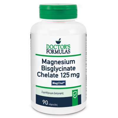 DOCTOR'S FORMULAS Magnesium Bisglycinate Chelate 125mg Συμπλήρωμα Διατροφής με Χηλικό Μαγνήσιο 90 Κάψουλες