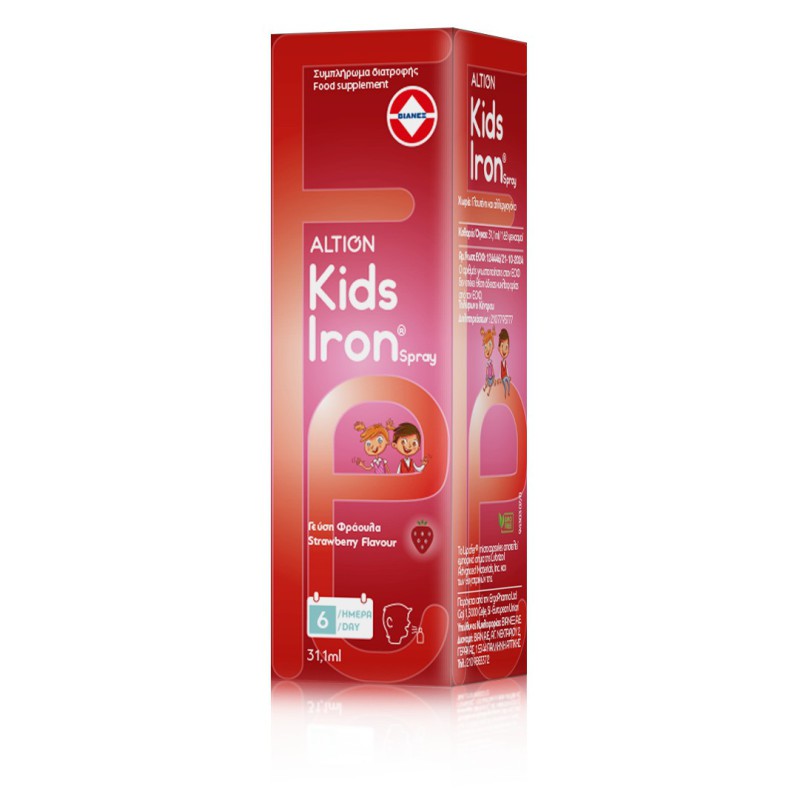 ALTION Kids Iron Spray Συμπλήρωμα Διατροφής με Σίδηρο για Παιδιά σε Μορφή Σπρέι με Γεύση Φράουλα 31.1ml