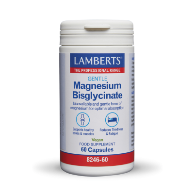 LAMBERTS Gentle Magnesium Bisglycinate Συμπλήρωμα Διατροφής με Δισγλυκινικό Μαγνήσιο 60 Κάψουλες