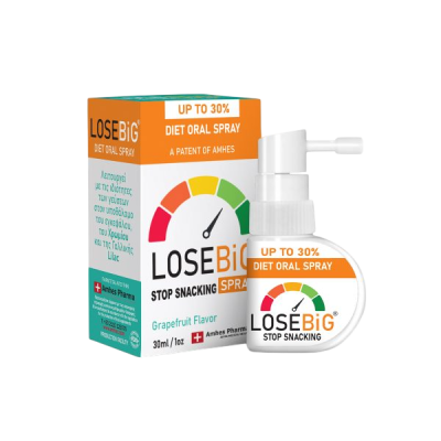 LOSEBIG Diet Oral Spray Stop Snacking Συμπλήρωμα Διατροφής για Σταμάτημα του Τσιμπολογήματος με Γεύση Γκρέιπφρουτ 30ml