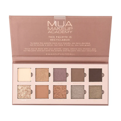 MUA 10 Shade Velvet Nudes Μatte & Foil Eyeshodow Collection Palette Παλέτα Σκιών για τα Μάτια 11g