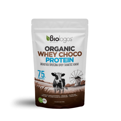 ΒΙΟΛΟΓΟΣ Organic Whey Choco Protein Πρωτείνη Ορού Γάλακτος Κακάο 75% 500g